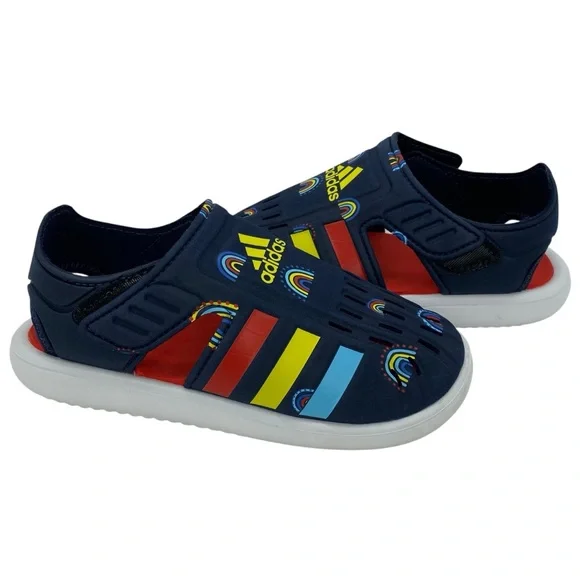 Adidas Water Sandals Kids Size 1 Navy Closed Toe Waterproof Water Shoes - Picture 5 of 10